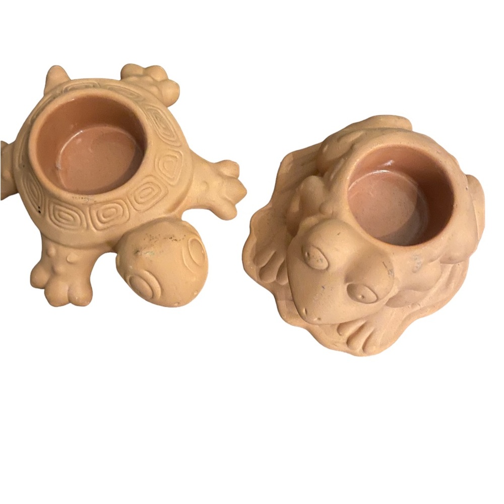 Vintage party lite tea light holders one frog and one turtle